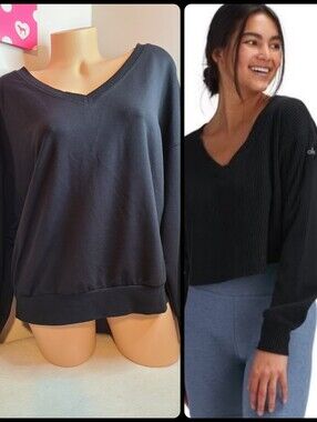 ALO Yoga Muse V-neck Pullover Cozy Sweatshirt Size Women's Small